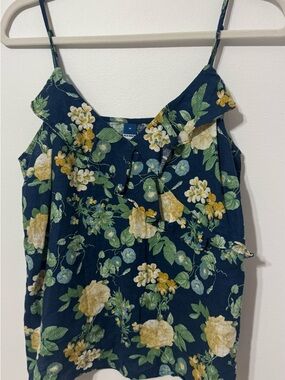 Old Navy Floral Ruffle Cami with Yellow & Green Floral Print